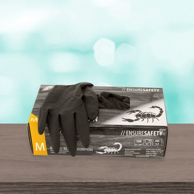 1 Black Scorpion Box Latexhandschuhe - Inhalt: 100 Stück