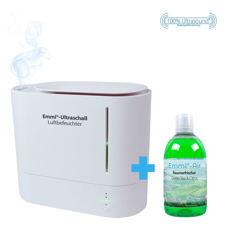 Ultraschall Luftbefeuchter - oval + Raumerfrischer Citrus & Grüner Tee